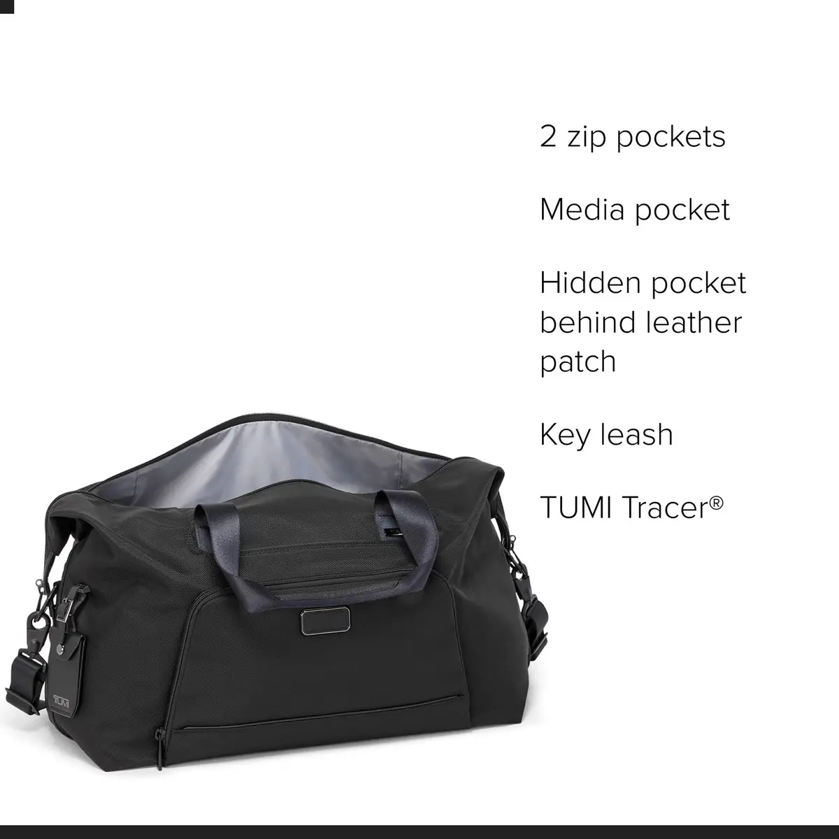 TUMI Unisex Double Expansion Duffel, Black | 31L Capacity, Expandable for Long Weekends - view 3