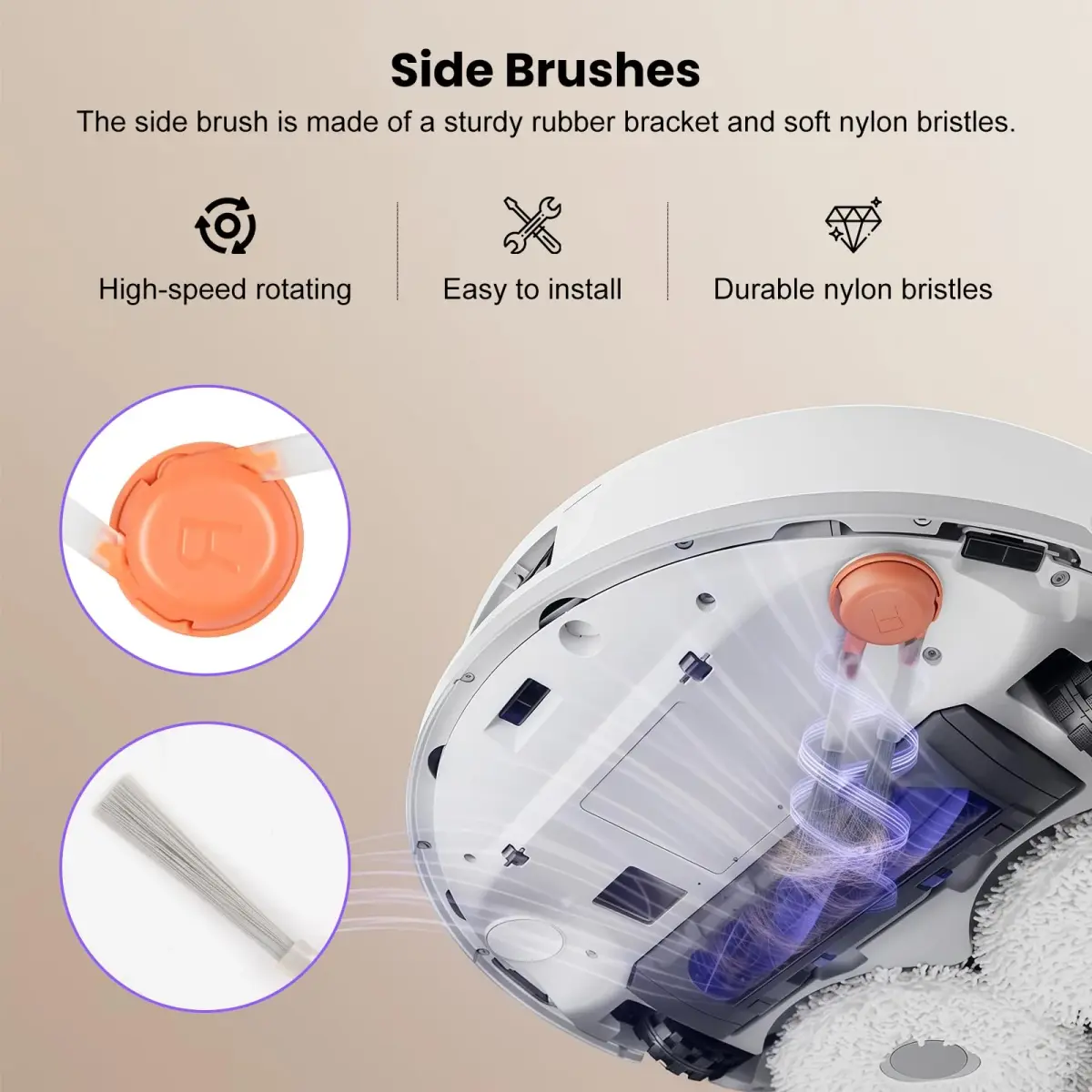 BTRSOLUS Robot Vacuum Accessories Kit for NARWAL Freo X10 Pro | 20 Pcs: 1 Main Brush, 6 Dust Bags, 4 Hepa Filters, 4 Mop Pads, 4 Side Brushes, 1 Clean Tool - view 4