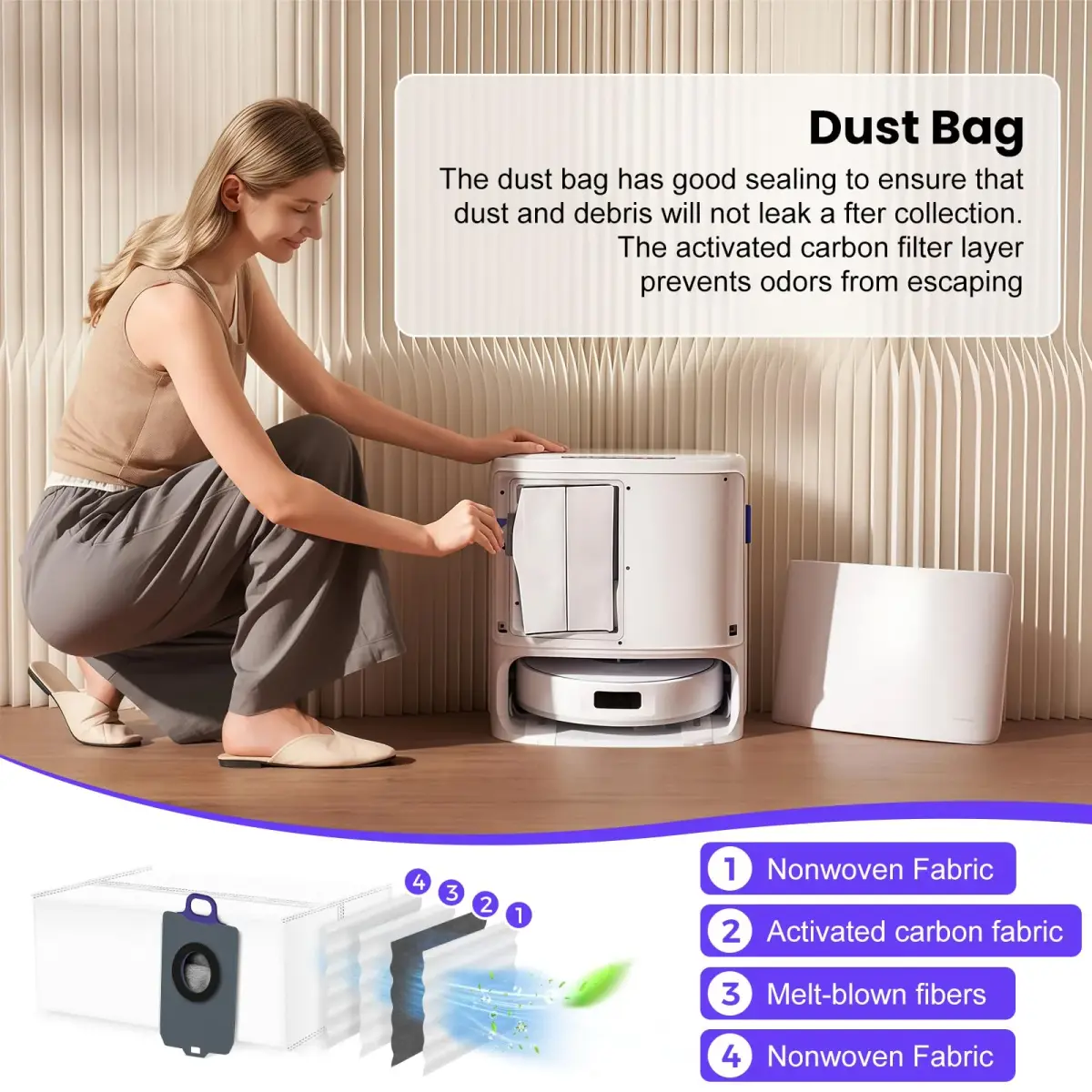 BTRSOLUS Robot Vacuum Accessories Kit for NARWAL Freo X10 Pro | 20 Pcs: 1 Main Brush, 6 Dust Bags, 4 Hepa Filters, 4 Mop Pads, 4 Side Brushes, 1 Clean Tool - view 6
