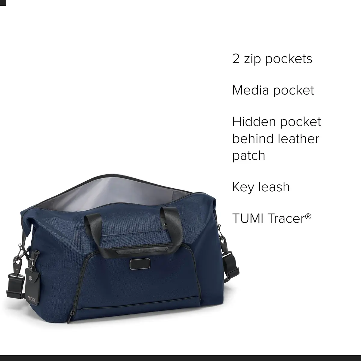 TUMI Unisex Double Expansion Duffel Navy | 31.3L Nylon Travel Bag for Long Weekends - view 3