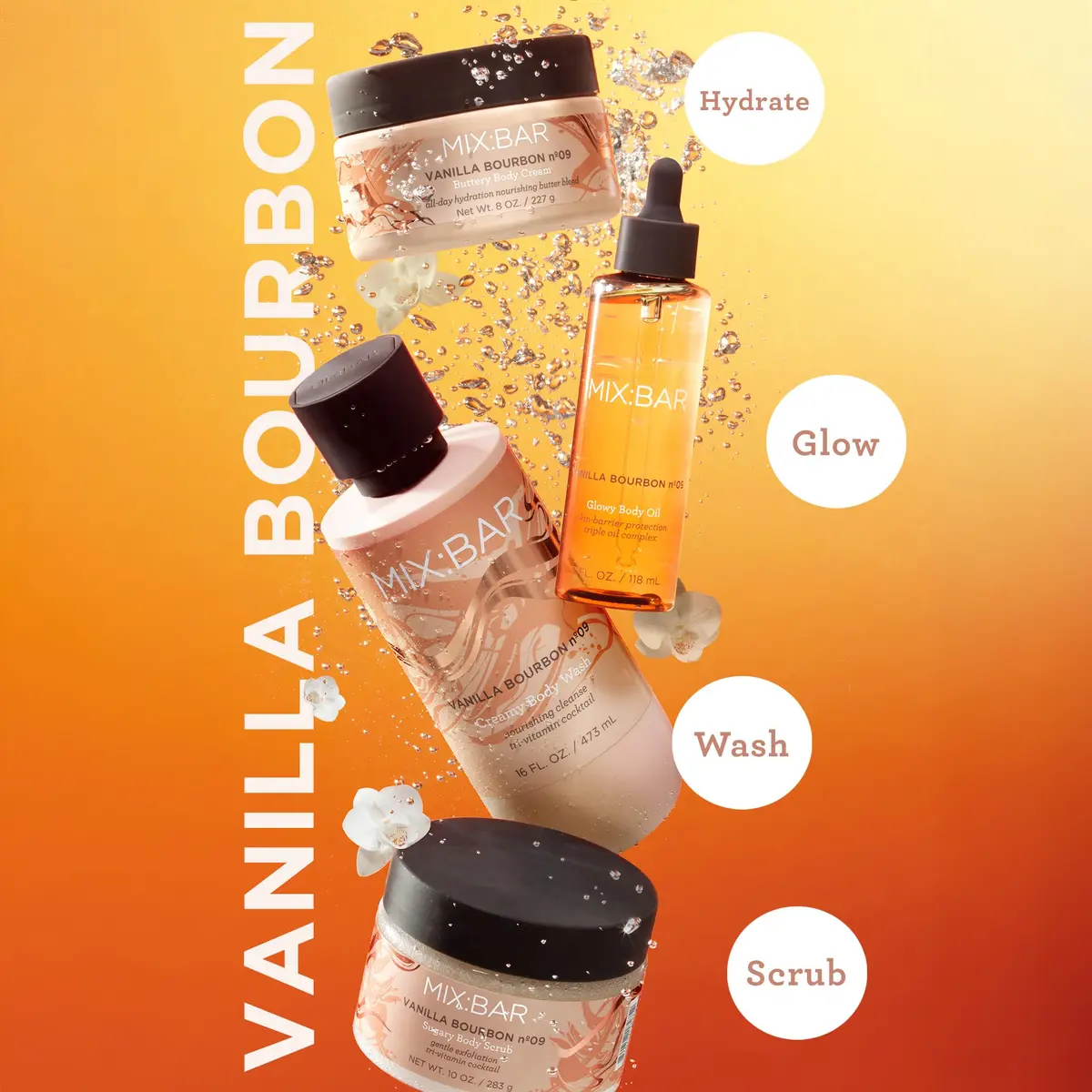 MIX:BAR Vanilla Bourbon Sugary Body Scrub 10oz | Exfoliating & Nourishing for All Skin Types - view 3
