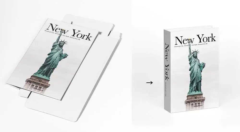 YOYMJBY Faux Decorative Books Set of 3 | Paris London New York Aesthetic Decor for Coffee Tables & Shelves - view 9