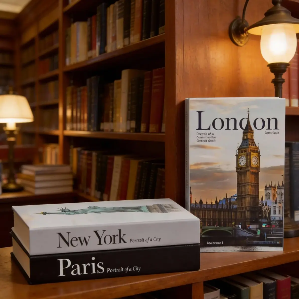 YOYMJBY Faux Decorative Books Set of 3 | Paris London New York Aesthetic Decor for Coffee Tables & Shelves - view 4