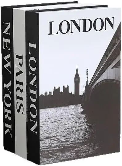 YOYMJBY Faux Decorative Books Set 3-Paris London Newyork Kiss | Aesthetic Home Decor for Coffee Tables & Shelves - view 9