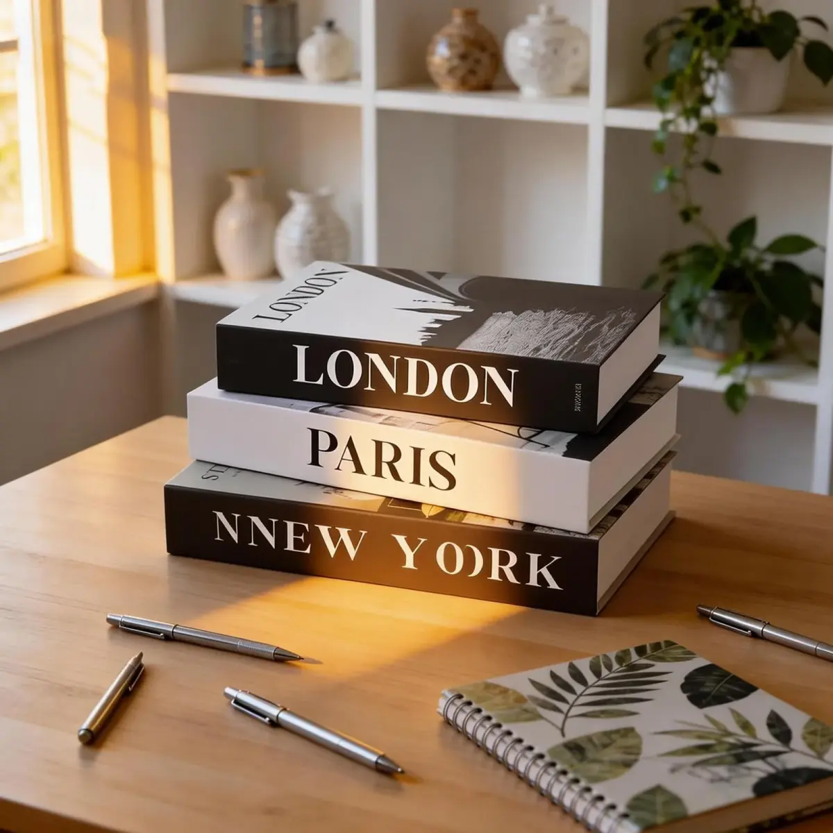YOYMJBY Faux Decorative Books Set 3-Paris London Newyork Kiss | Aesthetic Home Decor for Coffee Tables & Shelves - view 2