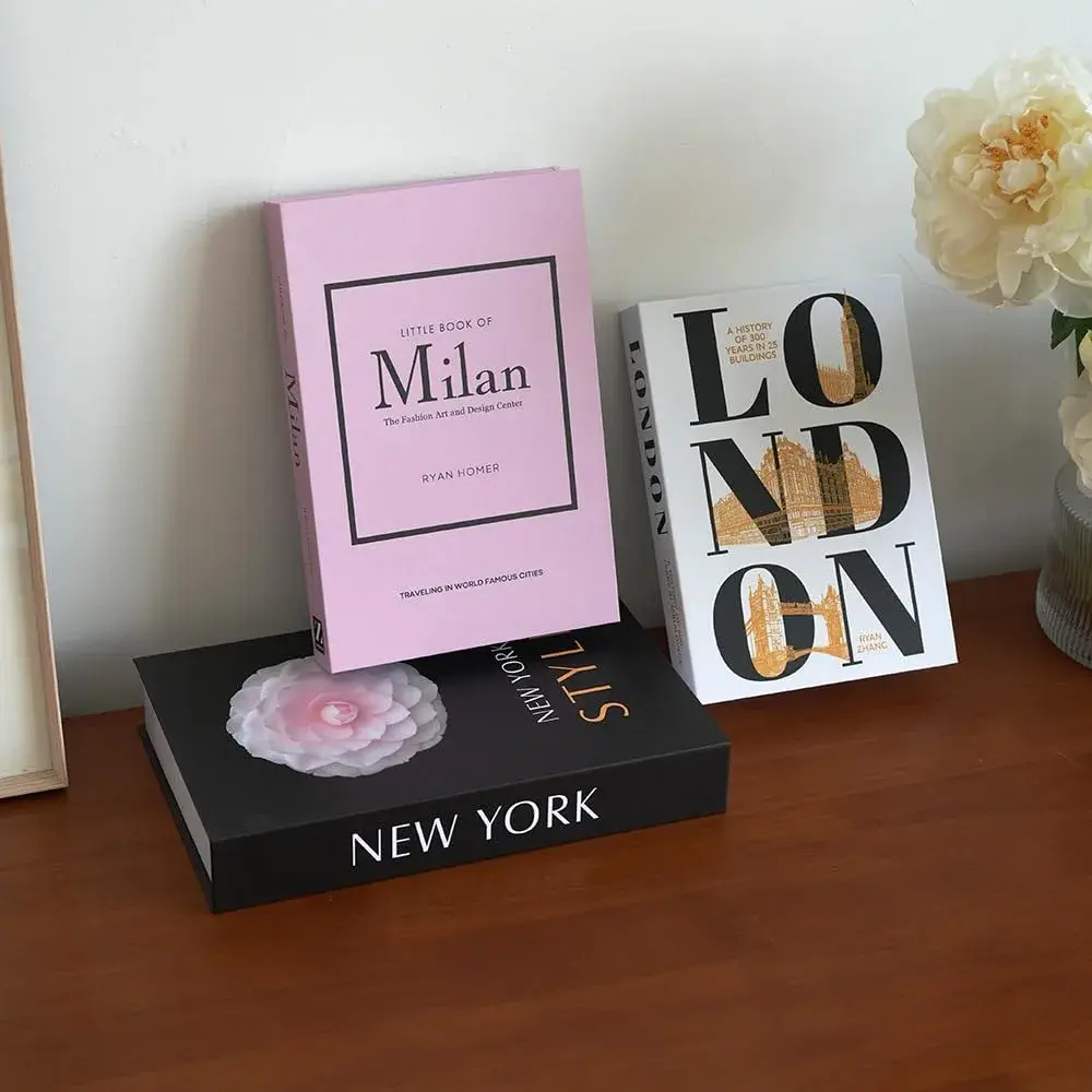YOYMJBY Faux Decorative Books Set of 3 (26.7cm x 17cm x 4.2cm) | Aesthetic Home Decor Accents - view 3