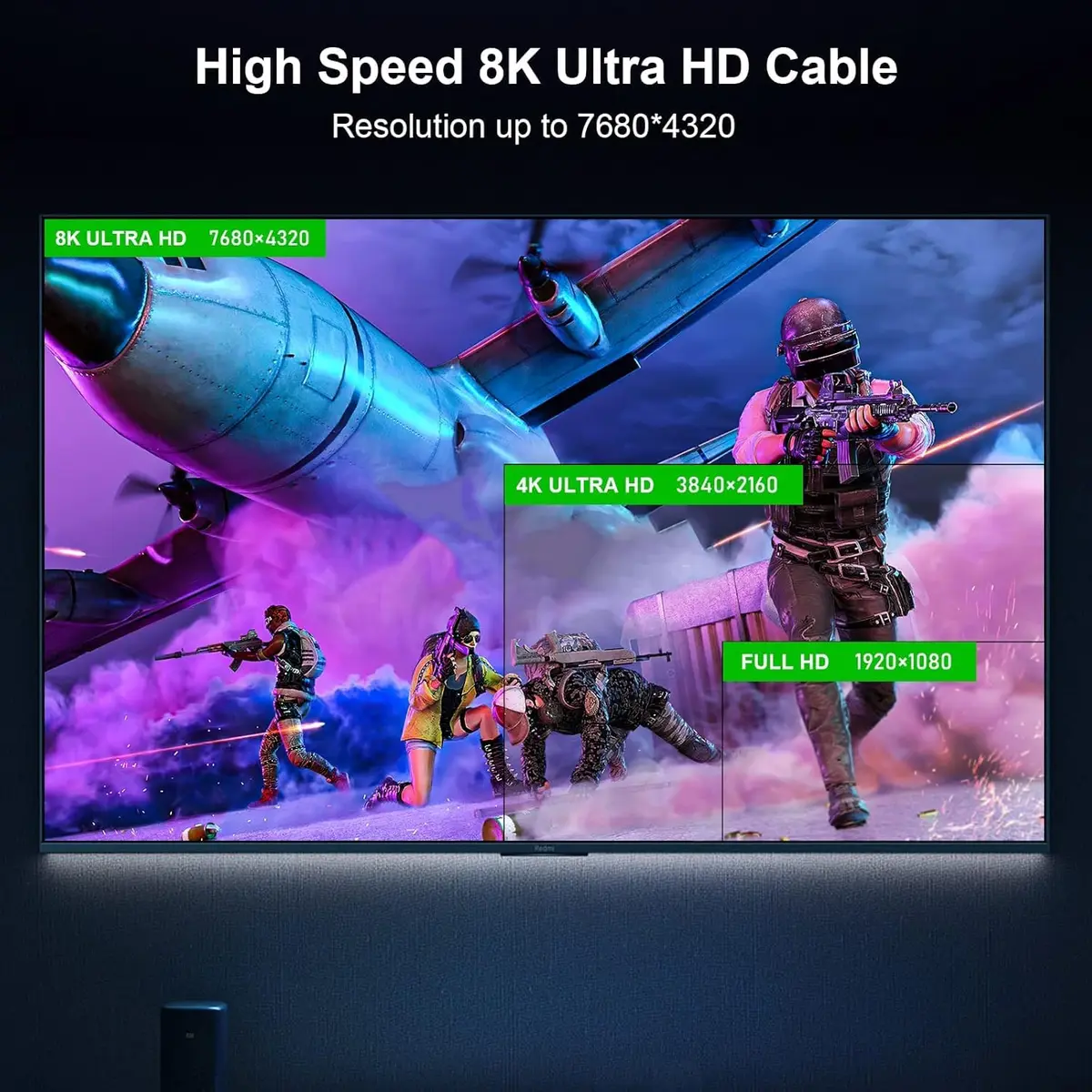 FIBBR Fiber Optic HDMI 2.1 Cable 5m (16.5ft) 48Gbps 8K@60Hz 4K@120Hz VRR ALLM | Zero Signal Loss Long Distance Transmission - view 3
