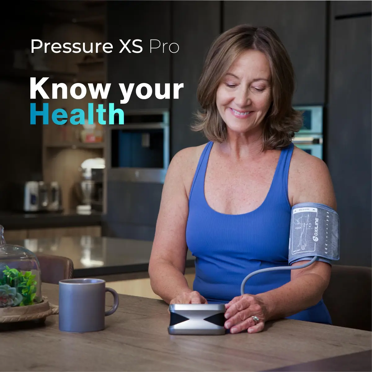 Oxiline Pressure XS Pro Bluetooth Blood Pressure Monitor, Upper Arm Cuff 22–42 cm, Accurate Digital Systolic/Diastolic, Large Display, Mobile App Compatible (1 Unit) - view 7