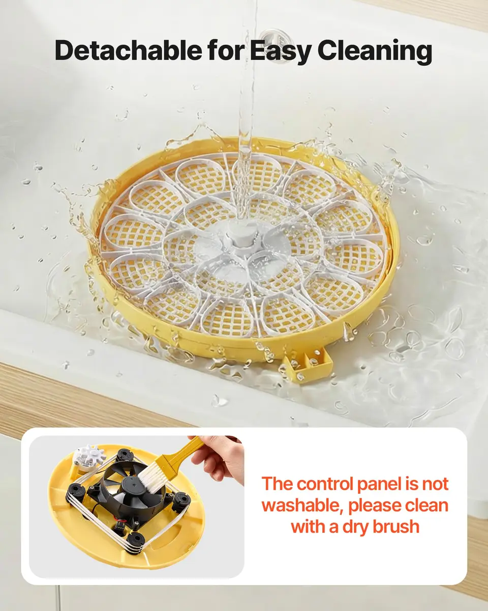 VEVOR 18-Egg Incubator Automatic Poultry Egg Turner with LED Candler | 360° Air Circulation & Humidity Control - view 8