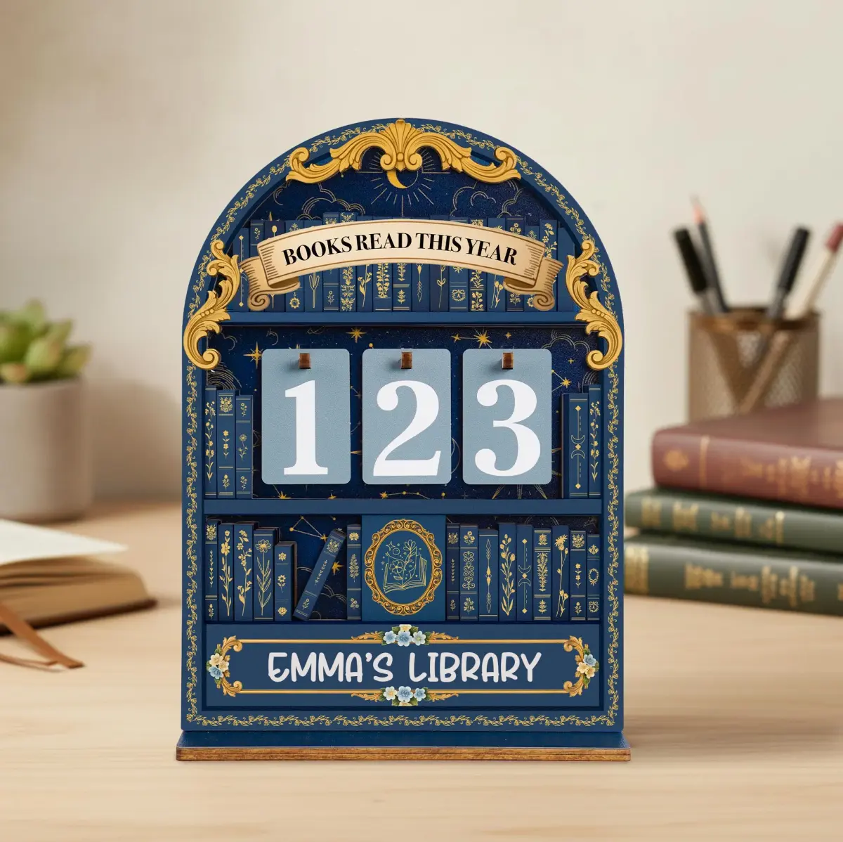 DINIZON Books Read This Year Counter Wooden Book Tracker 7 inch (17.78 cm) | Celebrate Your Reading Journey - view 8