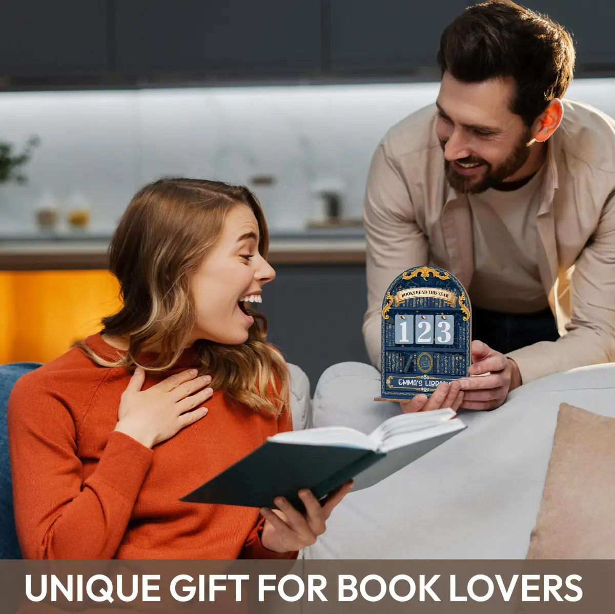 DINIZON Books Read This Year Counter Wooden Book Tracker 7 inch (17.78 cm) | Celebrate Your Reading Journey - view 3