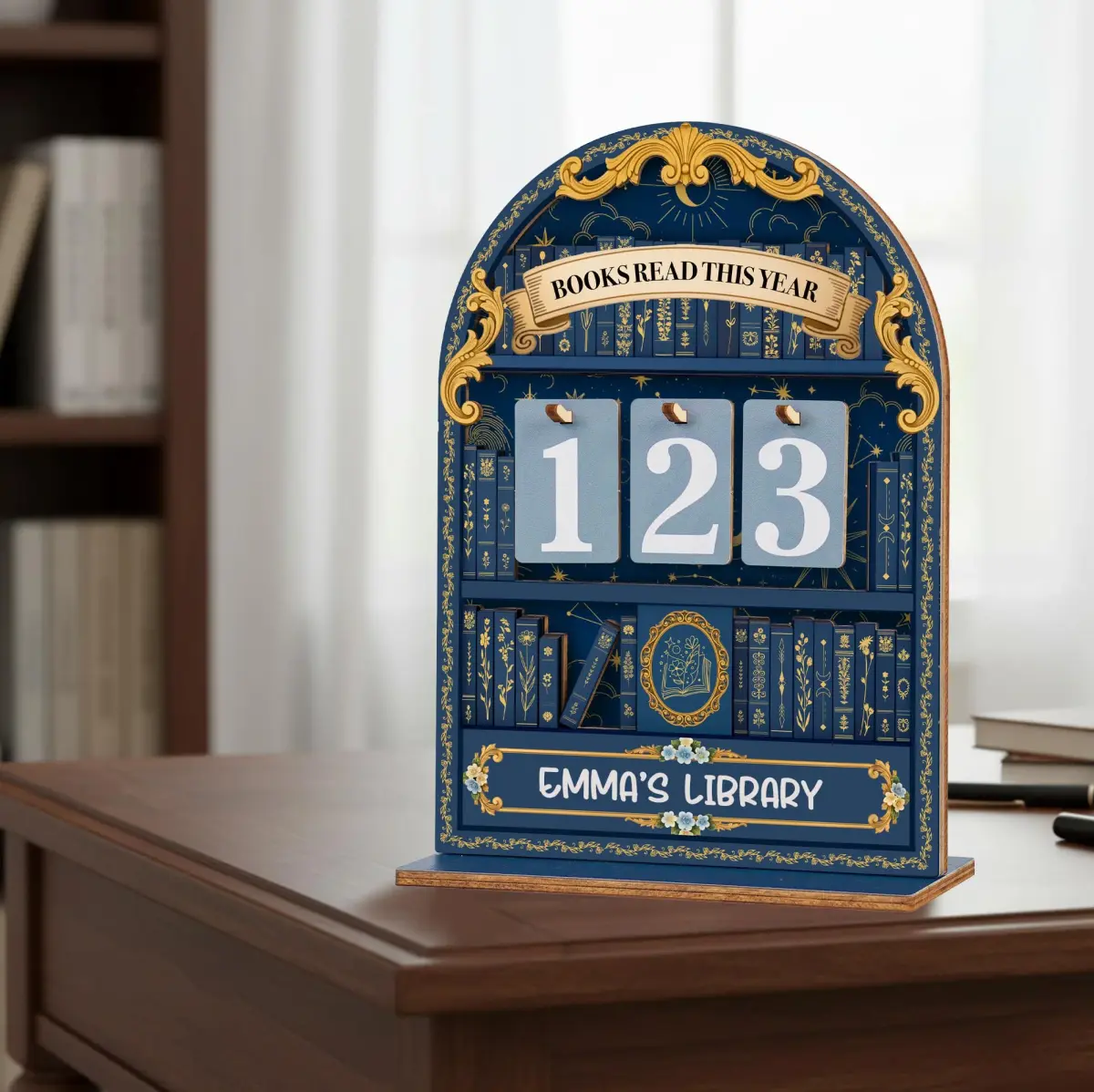 DINIZON Books Read This Year Counter Wooden Book Tracker 7 inch (17.78 cm) | Celebrate Your Reading Journey - view 4