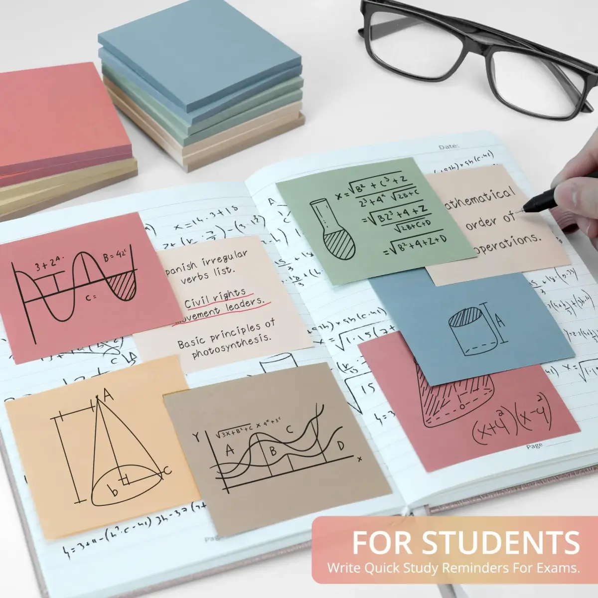 Taja Vintage Color Sticky Notes 72 Pads (7.6cm x 7.6cm / 3x3 Inch) | Bulk Pack for Office, School, Home - view 6