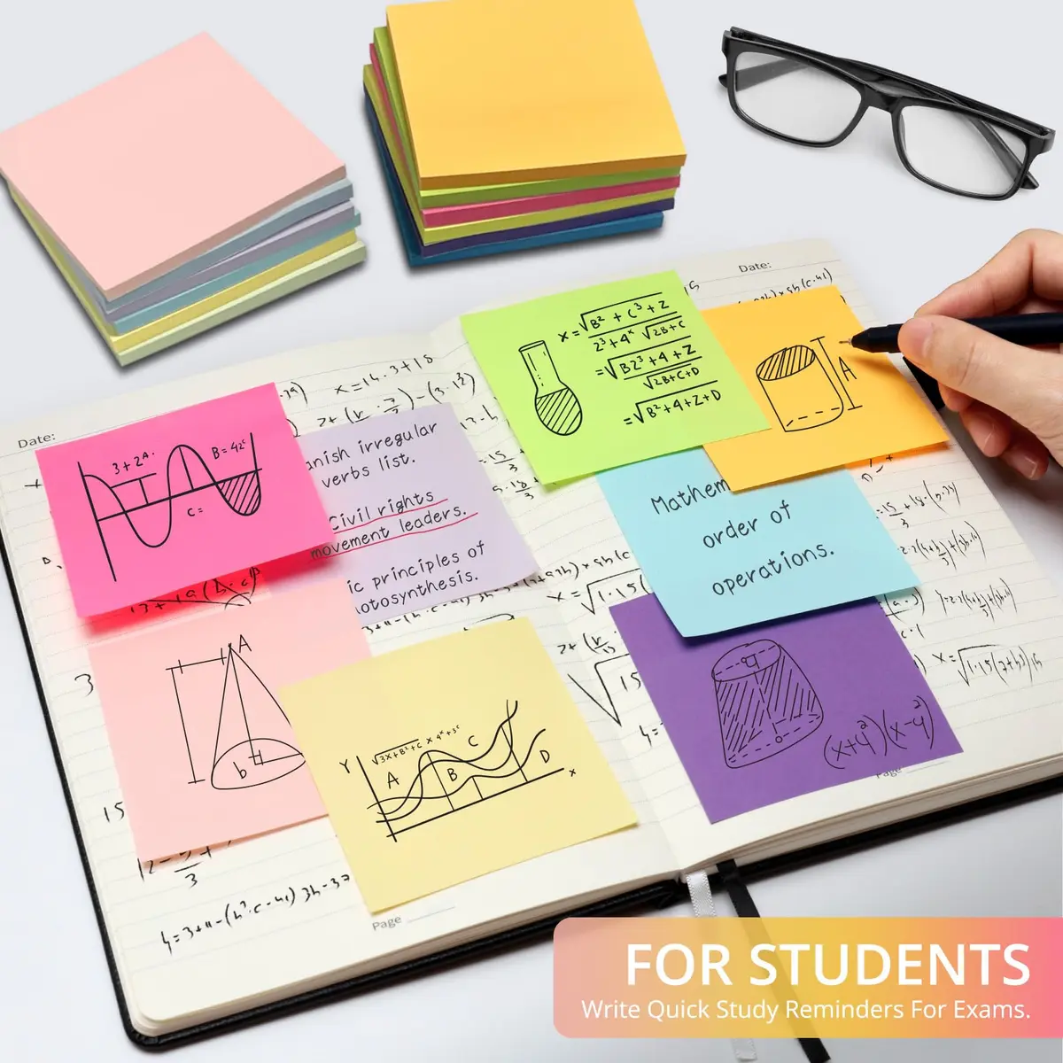Taja 144-Pad Sticky Notes 3x3 Inches Bright Colors | 7200 Sheets Total for Organization - view 6