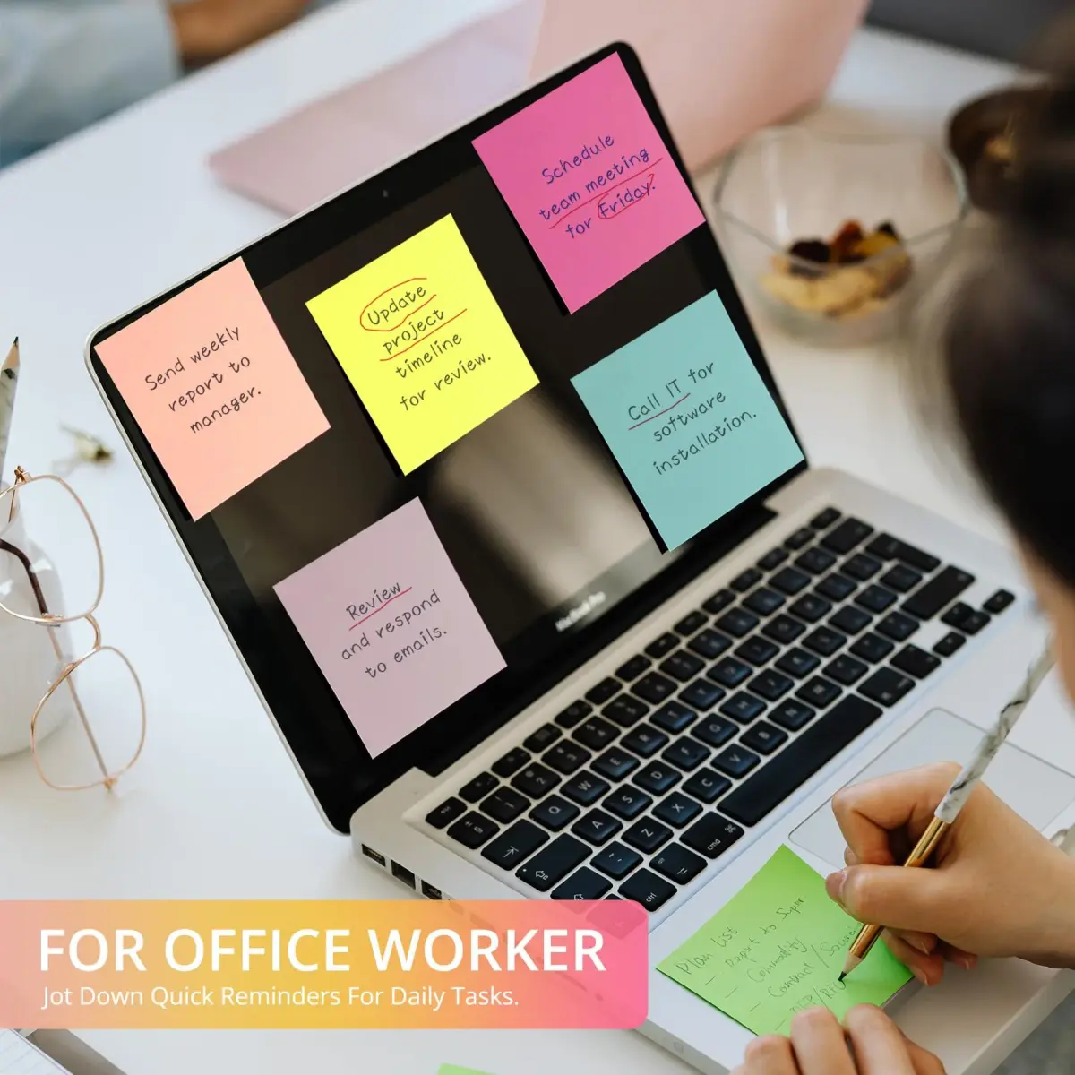 Taja 72-Pad Sticky Notes 3x3 Inches Bright Colors | 3600 Notes Total - view 4