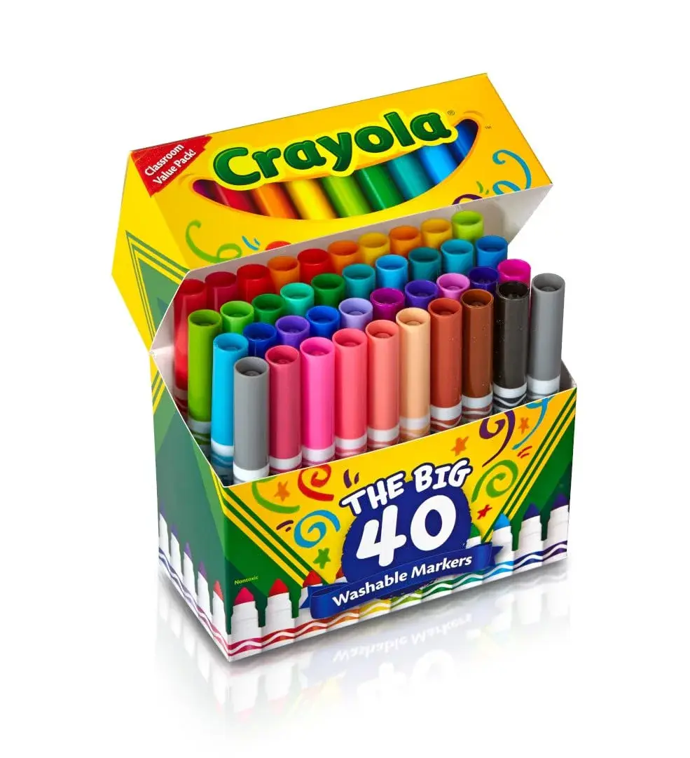 Crayola Ultra Clean Washable Markers (40 Count, 2mm Broad Line) | Non-Toxic, Assorted Colors for Kids - view 3