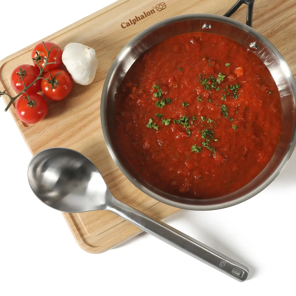 Calphalon Prime Stainless Steel Cooking Spoon | Stirring & Serving Utensil with Weighted Handle - view 7