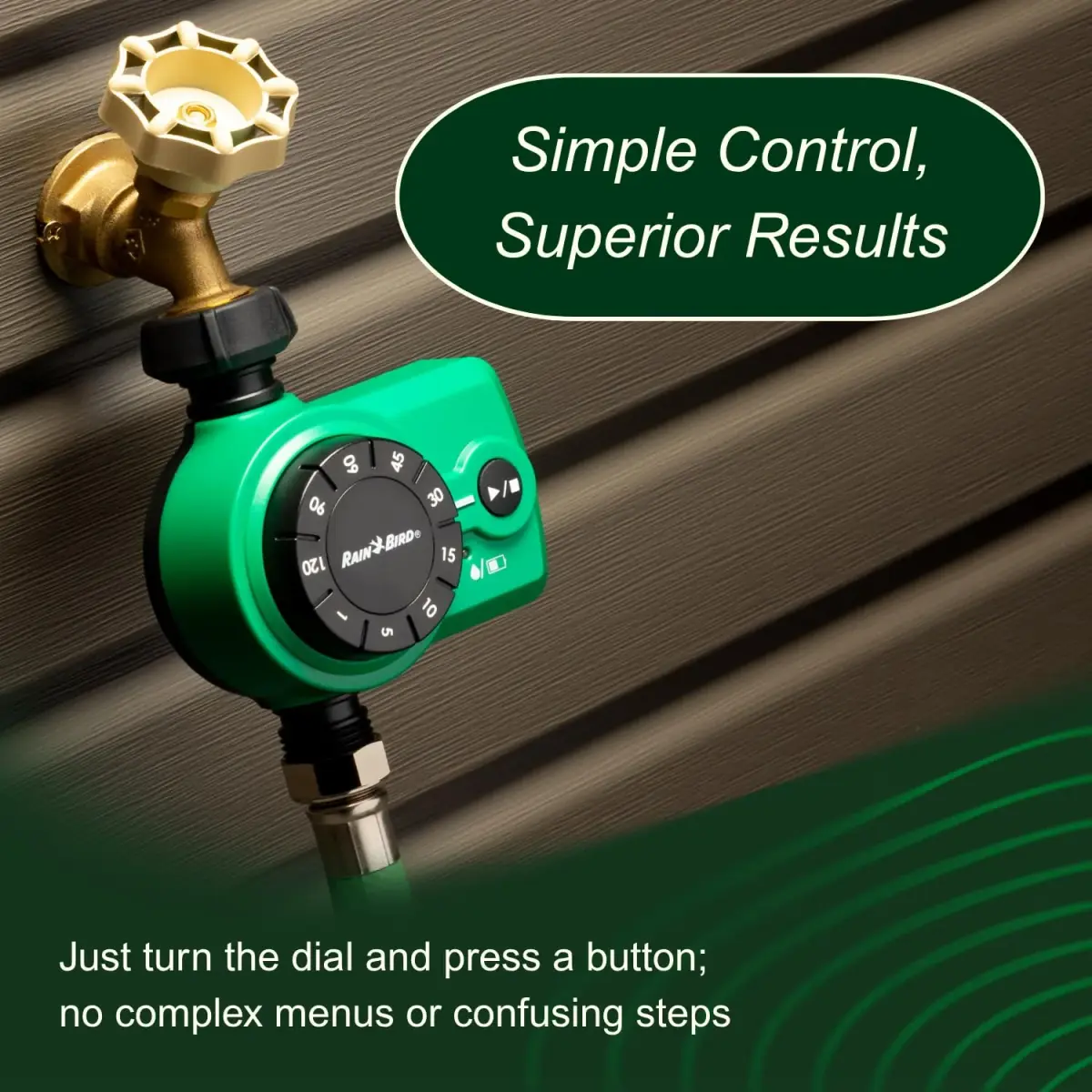 Rain Bird Simple-Set Hose End Timer 1ZEHTMRS 1-Minute to 2-Hour Run Time | Battery Operated, 3/4" Brass Inlet - view 5