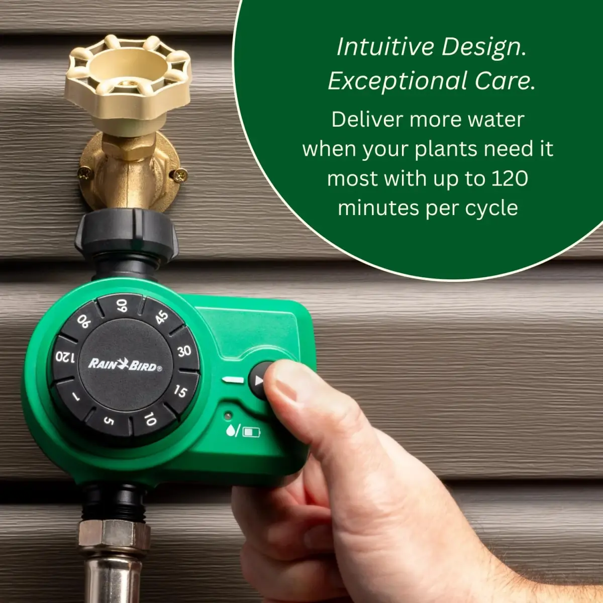 Rain Bird Simple-Set Hose End Timer 1ZEHTMRS 1-Minute to 2-Hour Run Time | Battery Operated, 3/4" Brass Inlet - view 7