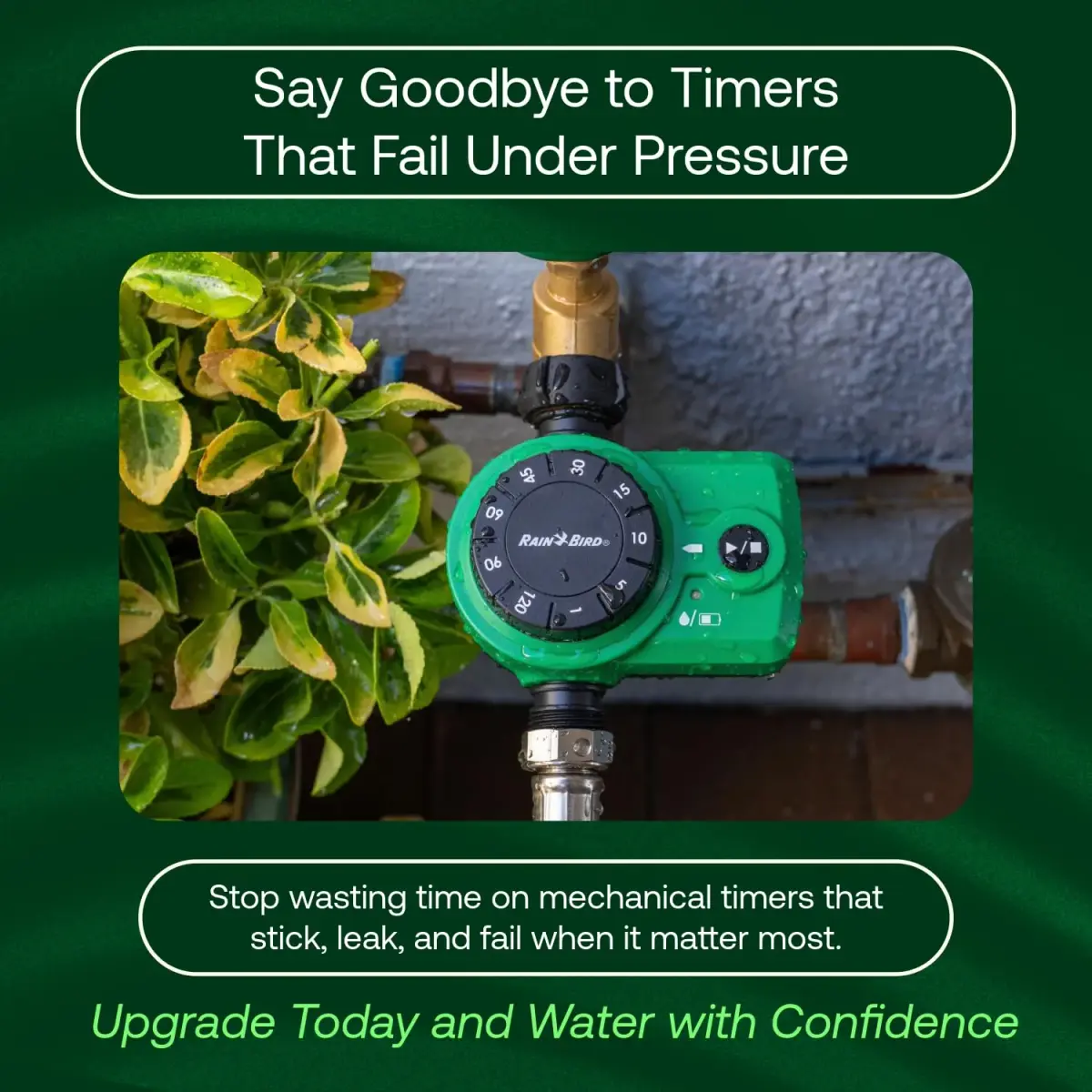 Rain Bird Simple-Set Hose End Timer 1ZEHTMRS 1-Minute to 2-Hour Run Time | Battery Operated, 3/4" Brass Inlet - view 2