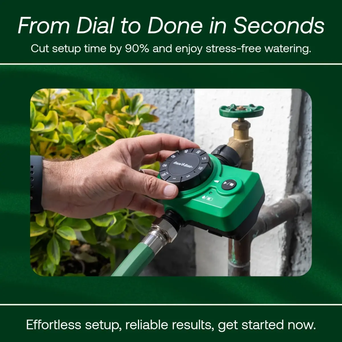 Rain Bird Simple-Set Hose End Timer 1ZEHTMRS 1-Minute to 2-Hour Run Time | Battery Operated, 3/4" Brass Inlet - view 4