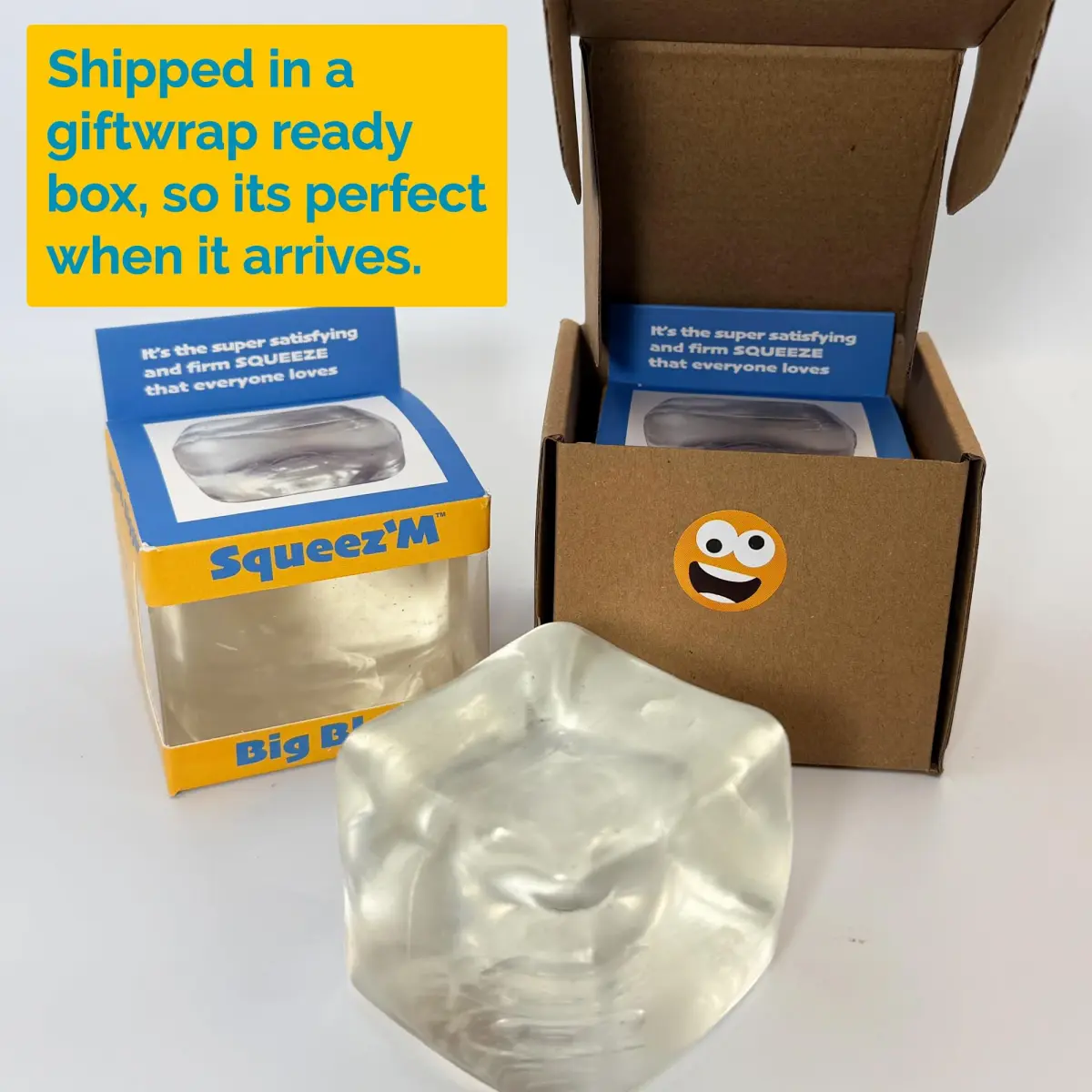 Squeez'M Big Block Premium Stress Cube, Glass, 8.89cm (3.5 inches) | ASTM Certified Non-Toxic Sensory Toy - view 2