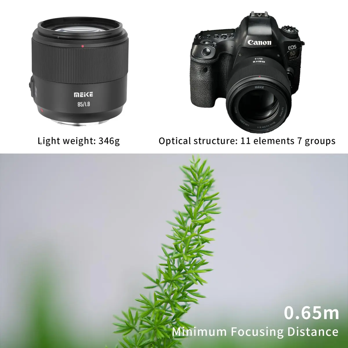 Meike 85mm F1.8 SE II STM AF Full Frame Portrait Lens for Canon EF Mount 85mm (3.35 in) | High Resolution 8K Medium Telephoto - view 3