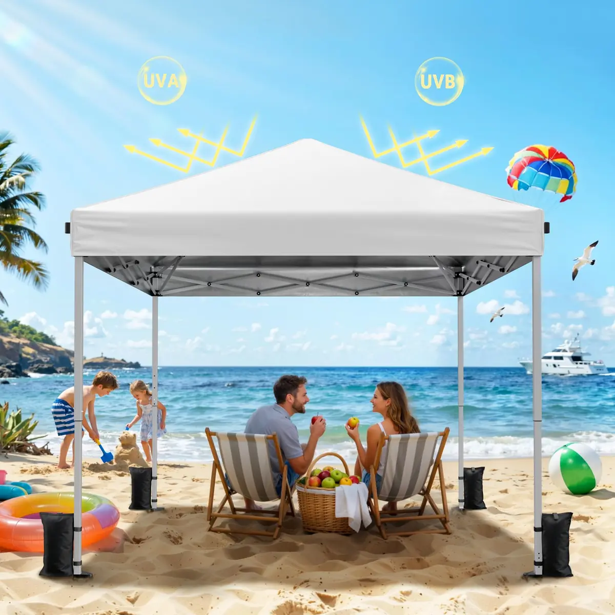 Driftalia 10x10 Pop Up Canopy Tent One-Push Center Lock, Portable Shelter - view 5