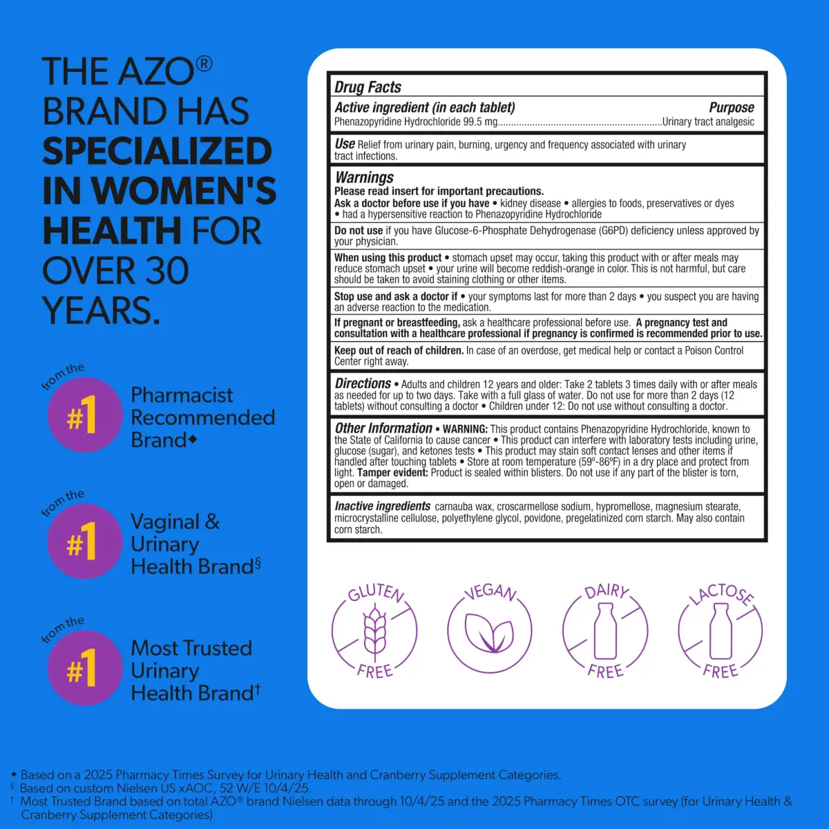 AZO Urinary Pain Relief Maximum Strength Tablets 48 Count | Fast Relief of UTI Pain - view 2