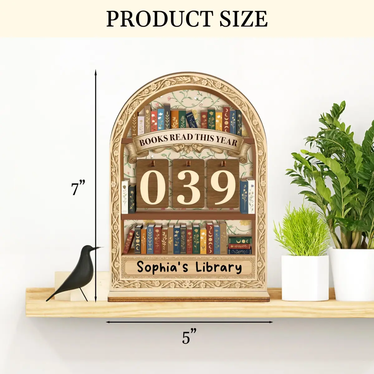 DINIZON Modern Floral Books Read This Year Counter 17.8 cm (7 Inch) | Track Reading Progress - view 7