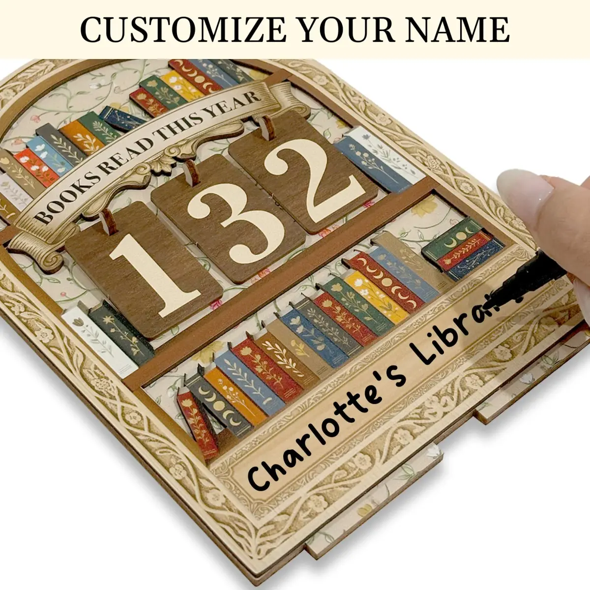 DINIZON Modern Floral Books Read This Year Counter 17.8 cm (7 Inch) | Track Reading Progress - view 3