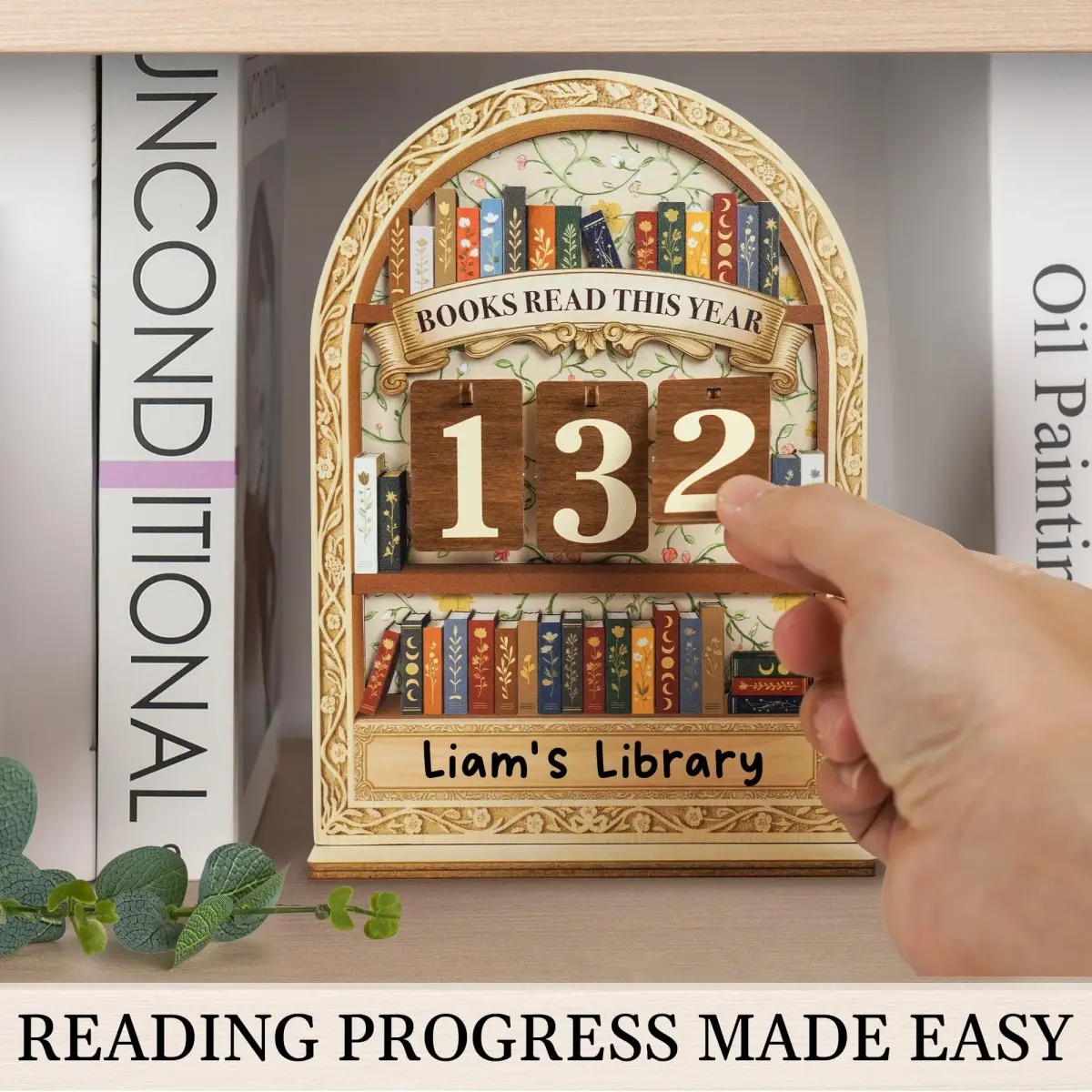 DINIZON Modern Floral Books Read This Year Counter 17.8 cm (7 Inch) | Track Reading Progress - view 4