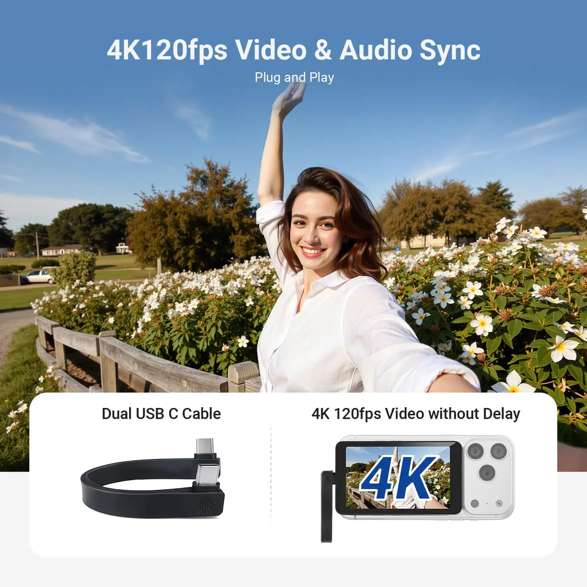 NEEWER M4C 4" Magnetic Selfie Monitor Screen | 4K 120fps Wired Recording for DP Phones - view 8