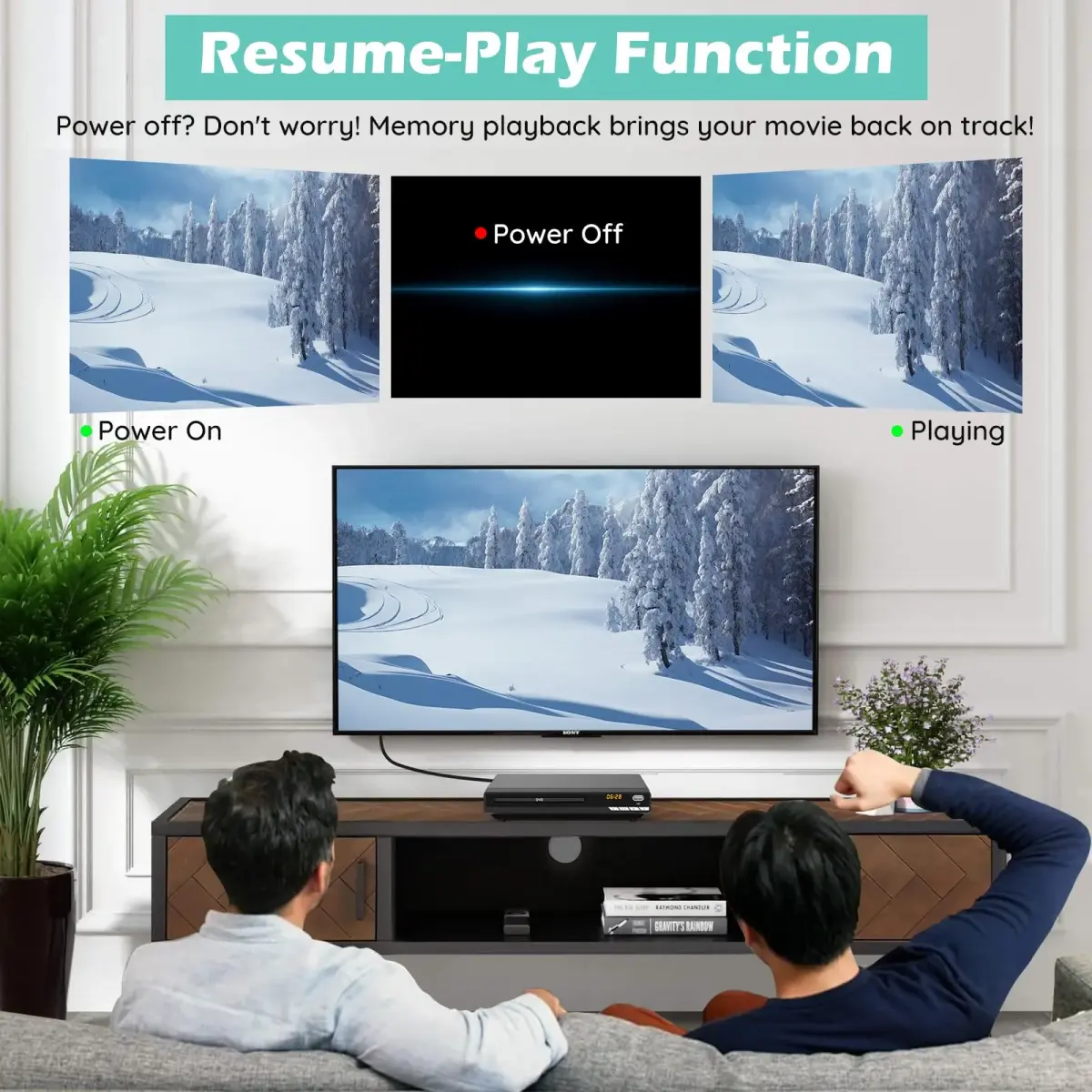 WSJSYH All-Region DVD Player with HDMI & USB | 1080P Upscaling, Region Free, Multi-Format Playback (1 Unit) - view 3