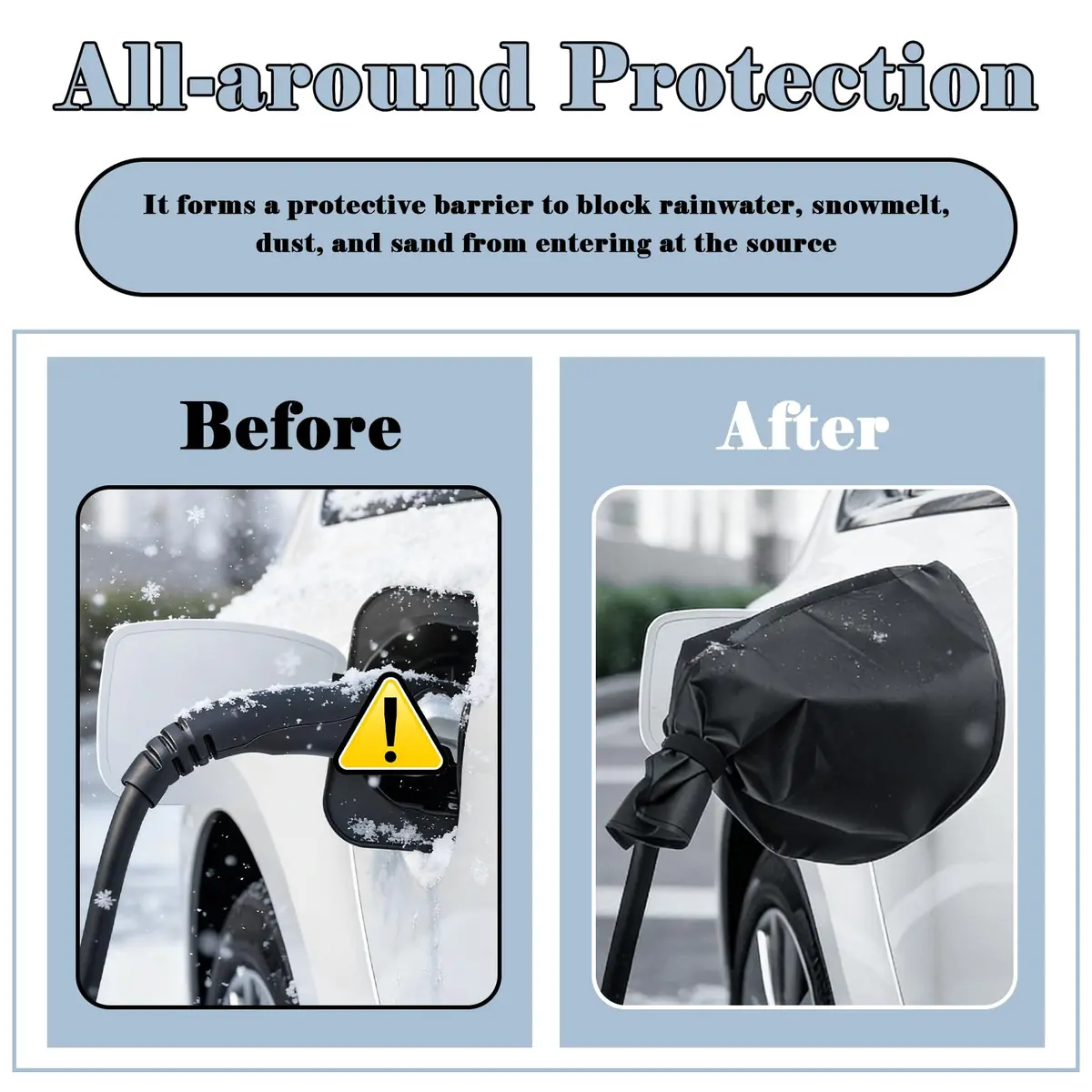 YGDMD Magnetic EV Charger Cover for Outdoor, Heavy-Duty Waterproof EV Charger Rain Cover for Iron-Bodied Electric Vehicles, Portable EVs Chargers Port Covers Automotive Exterior Accessories 53cm (20.47in) - view 5