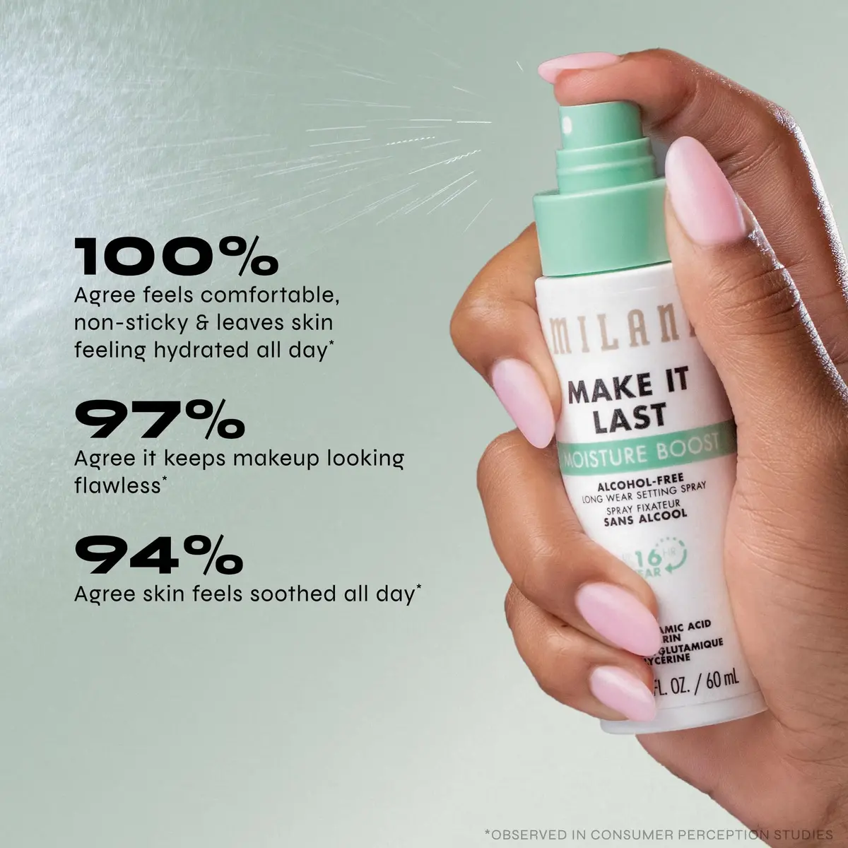Milani Make It Last Moisture Boost Makeup Setting Spray - Alcohol Free | Hydrates & Locks Makeup for Sensitive Skin - view 5