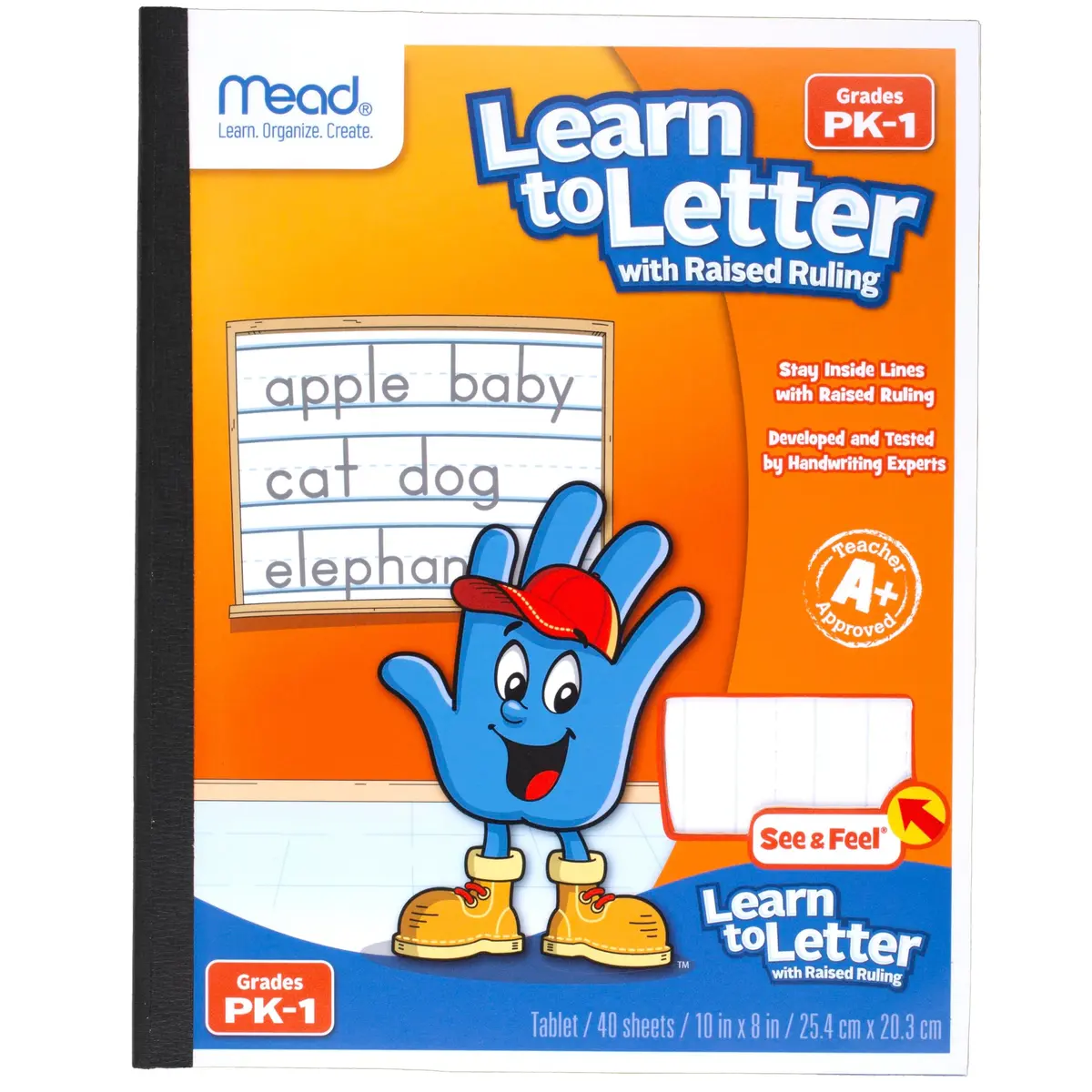 Mead Handwriting Practice Tablet for Grades PK-1 | Raised Solid & Dotted Ruling (10" x 8") - view 6