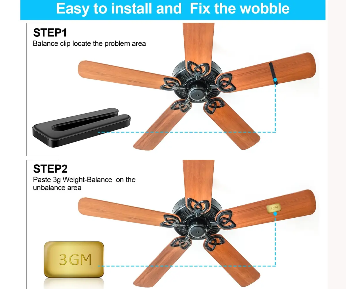 HFYHWT Ceiling Fan Balancing Kit | Complete 28-Piece Solution for Wobble-Free Operation - view 4