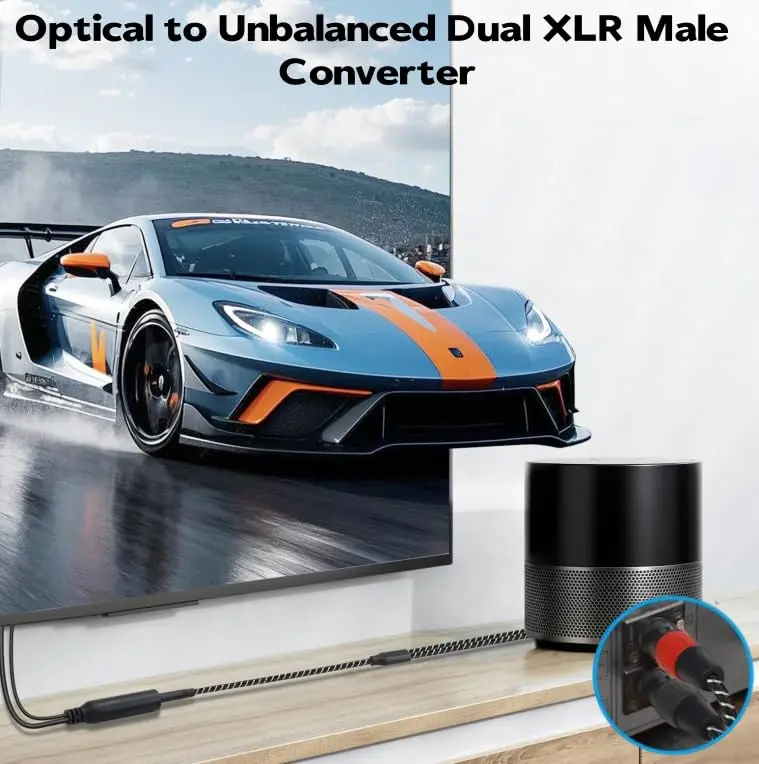 NCGGY 192KHz DAC Optical to Dual XLR Male Converter | High-Quality Audio Signal Conversion - view 3