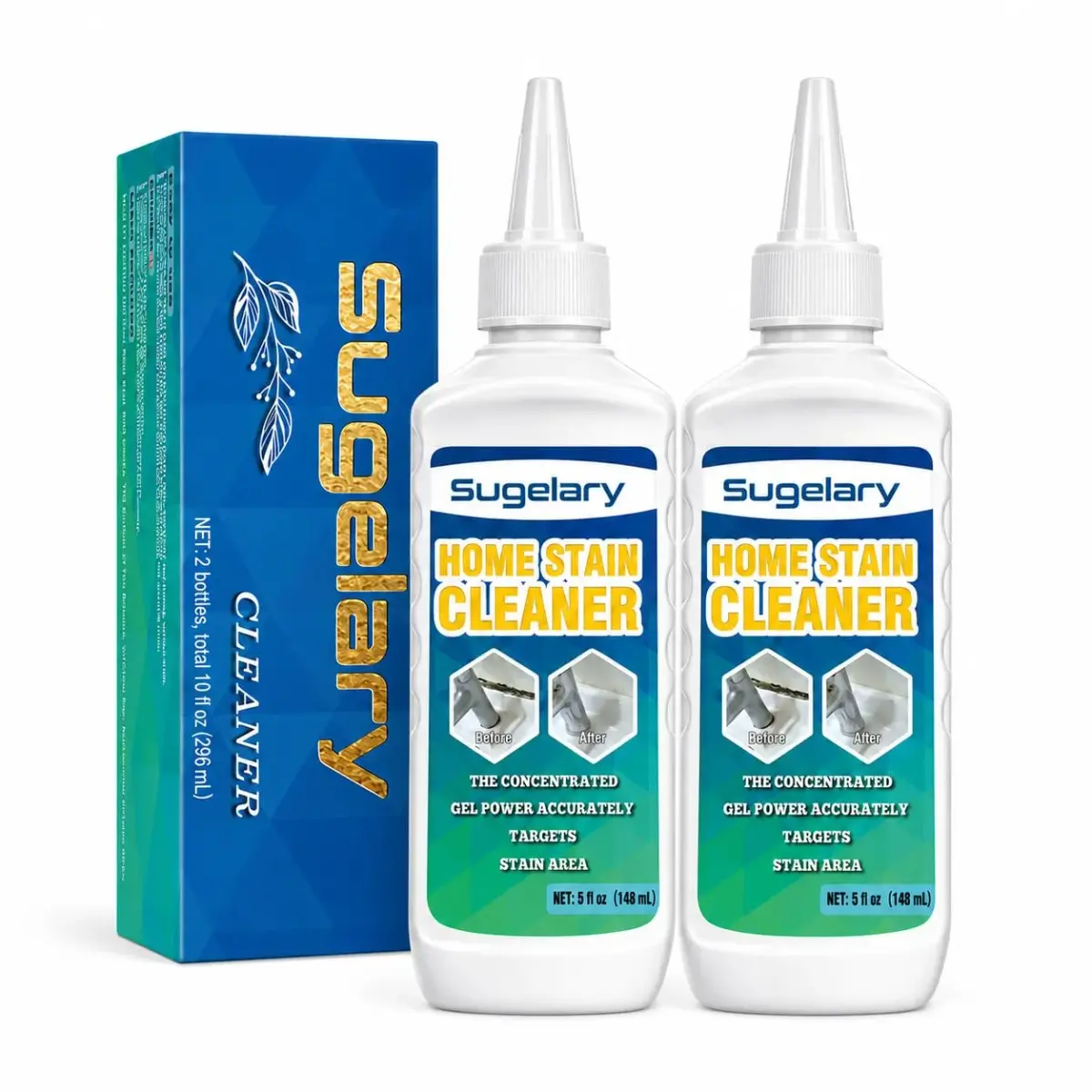 Sugelary Gel Cleaner 10 Fl Oz (5 Fl Oz Pack of 2) | Multi-Surface Stain Remover for Home & Washing Machines - main product image