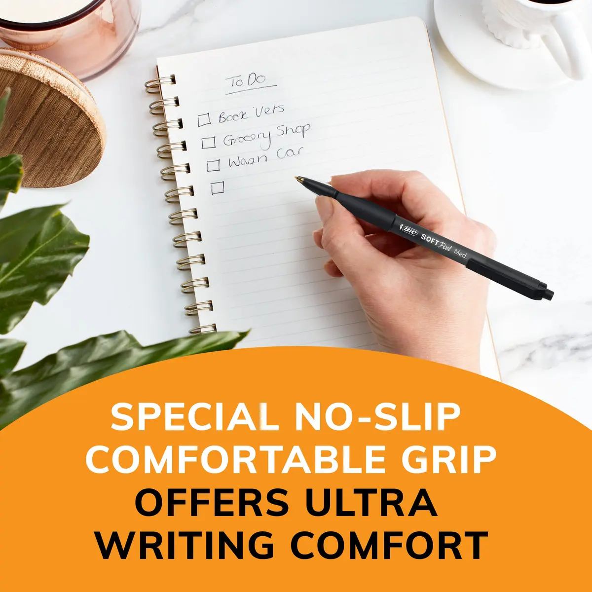 BIC Soft Feel Black Retractable Ballpoint Pens 1mm (36-Count Pack) | Smooth Ink Flow for Everyday Writing - view 5