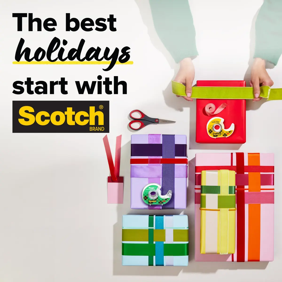 Scotch Gift Wrap Tape & Magic Tape Bundle 12 Rolls (3/4 in x 650 in Each) | USA-Sourced for India - view 9