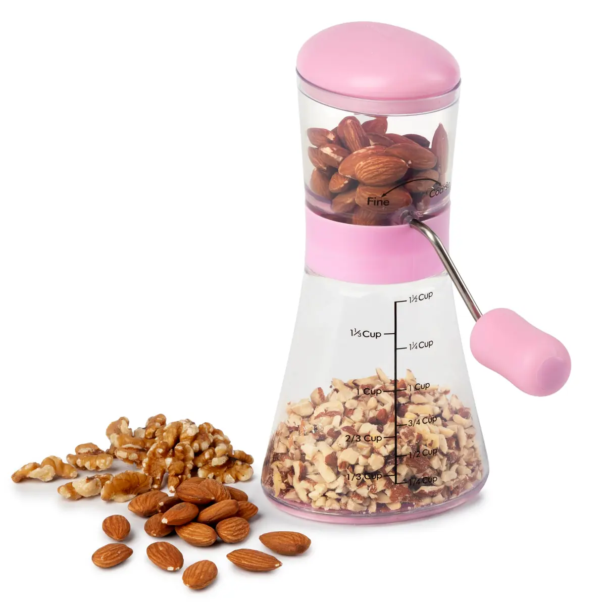 Prepworks by Progressive Nut Chopper with Non-Skid Base, Magenta | Fine & Coarse Chop - view 2