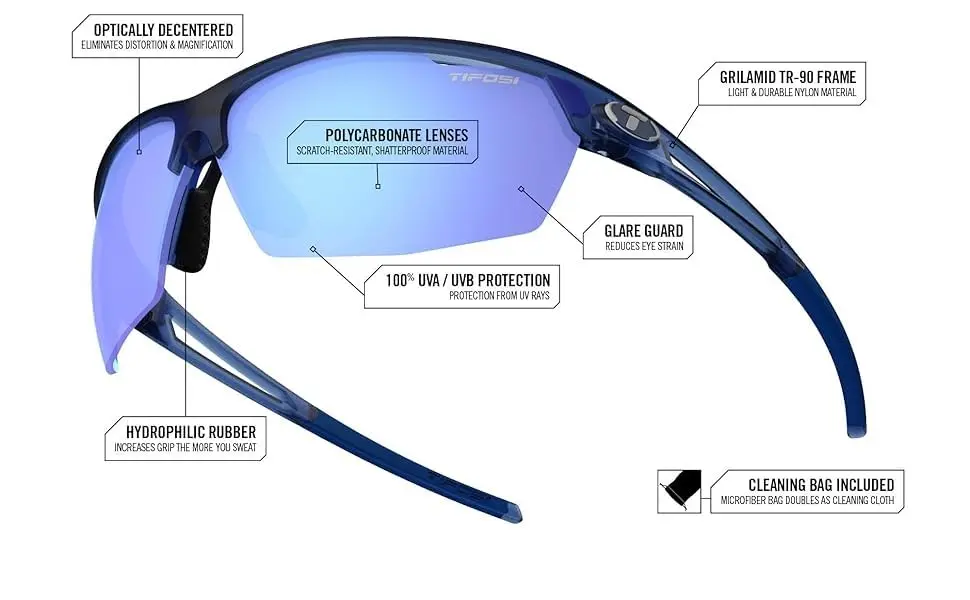 Tifosi Navar Sunglasses Small-Medium | 100% UVA/UVB, Shatterproof Polycarbonate (70-120 chars) - view 3