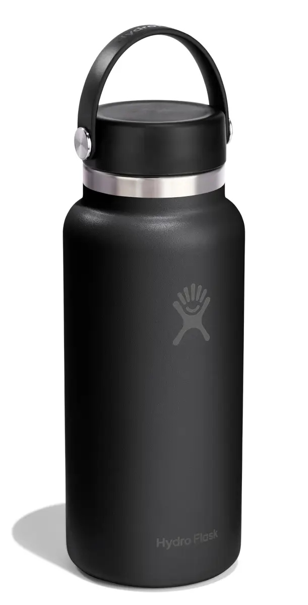 Hydro Flask 32 Oz Tonal Black Wide Mouth Water Bottle | Insulated Stainless Steel, Leakproof Flex Lid - view 2