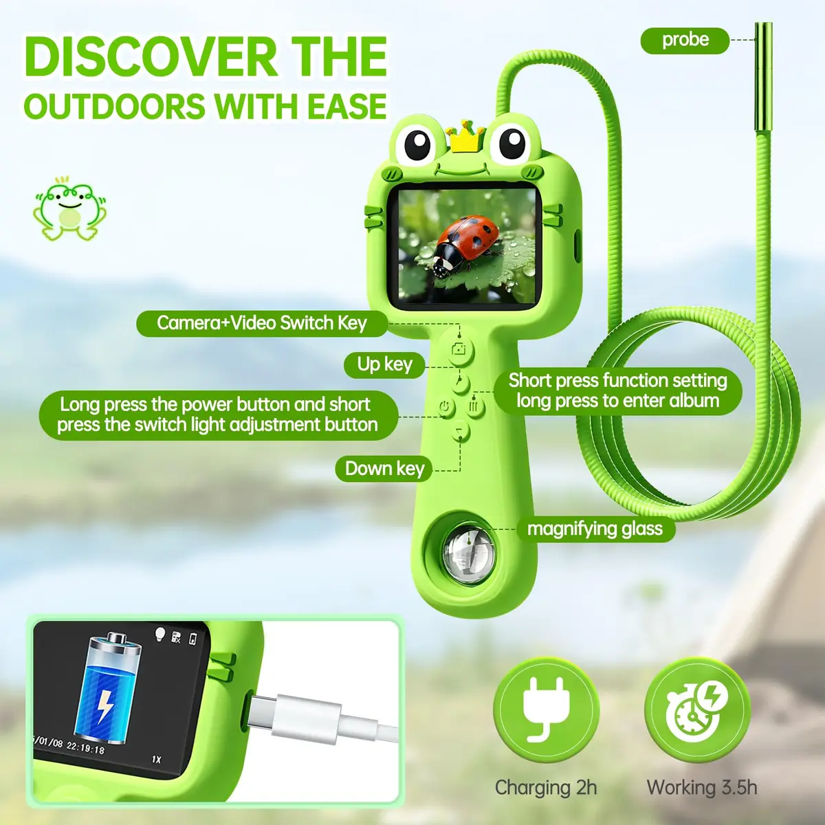 MOSA BEAR Kids Borescope with Light | STEM Science Exploration Toy for Ages 4-12 - view 2