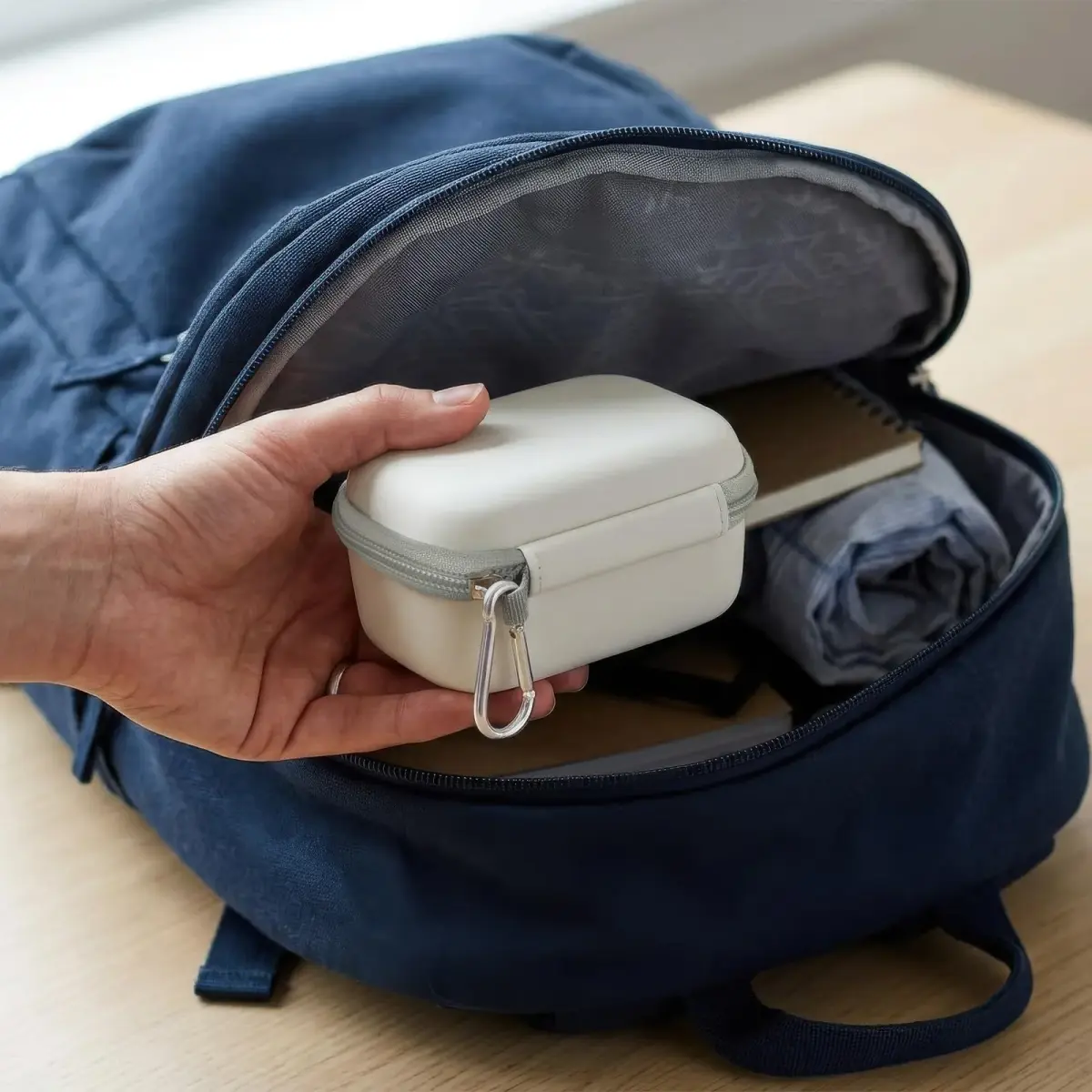 Comecase 12-Slot USB Flash Drive Case with SD Card Pocket & Carabiner | Hard EVA Shell for Data Protection - view 9