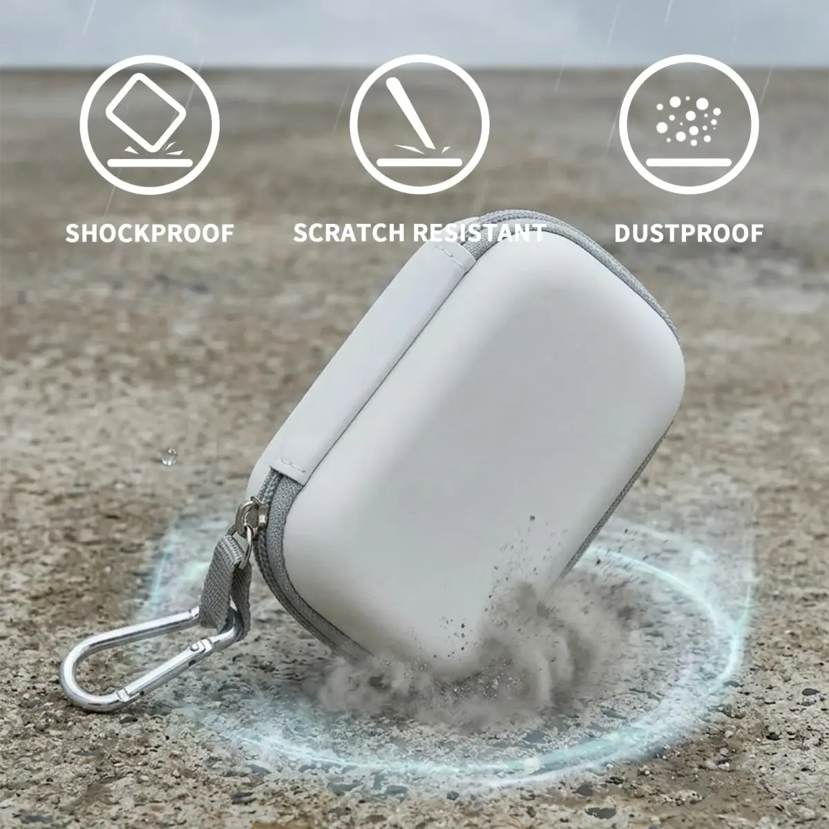 Comecase 12-Slot USB Flash Drive Case with SD Card Pocket & Carabiner | Hard EVA Shell for Data Protection - view 4