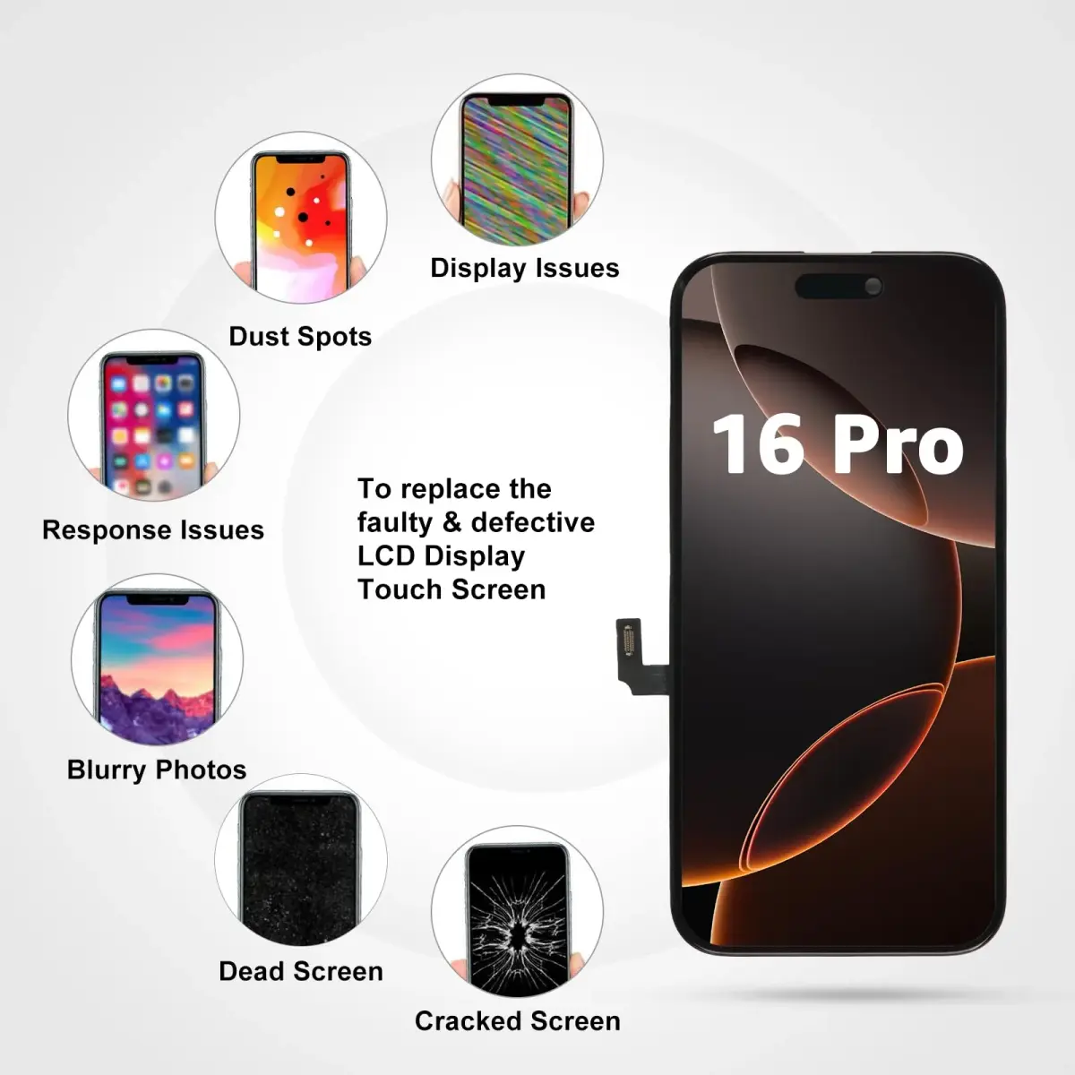 LL TRADER iPhone 16 Pro Screen Replacement 6.3" FHD LCD Touch Digitizer with Repair Kit - view 2
