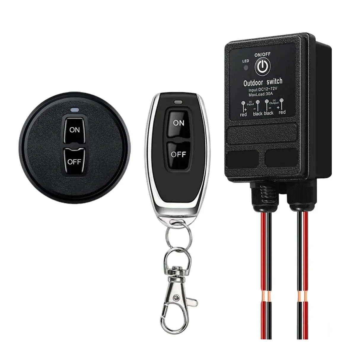 WOODGUILIN 12V Relay Remote Switch Wireless Relay Switch DC 12V-72V | Long Range, Waterproof, High Power - main product image